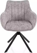 Scaun tapițat Azalia Leo gri deschis 04 / negru mat