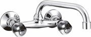 Baterie bucatarie dubla comanda Inter Ceramic Clear finisaj crom lucios pipa 17.6 cm