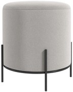 HOMCOM Pouf taburet pouf suport pentru picioare din catifea cu picioare din oțel pentru salon dormitor Ø 35 x 38 cm gri deschis | Aosom Romania