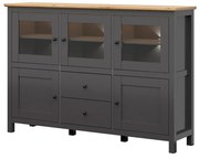 Vitrină Hesen KOM3W2D2S/13/19 (cu iluminat LED) (grafit + Stejar artisan). 1062529
