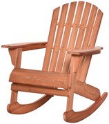 Outsunny Scaun Adirondack Impermeabil din Lemn pentru Grădină și Exterior, 77x94x97 cm, Lemn Natural | Aosom Romania