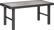 Outsunny Masă joasă de grădină dreptunghiulară masă de grădină cu blat SPC cu efect lemn din metal, 100 x 52 x 46 cm, negru | Aosom Romania