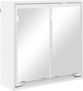 vidaXL Dulap cu oglindă pentru baie Alb 60 x 20 x 60 cm Lemn compozit