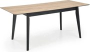 Masa extensibila GULIAN, stejar/negru, PAL laminat/lemn, 140/180x90x76