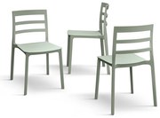 Set 4 scaune RIGATO -POLIPROPILENA- HORECA - VERDE FISTIC