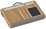 HOMCOM Suport Laptop de 15,6", cu Spațiu pentru Mouse și Încheieturi, Suport PC Portabil, 55,5x37x9 cm, Lemn Natural | Aosom Romania