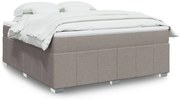 vidaXL Pat continental cu saltea, gri taupe, 180x200 cm, textil