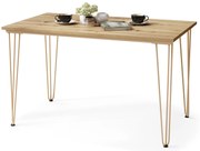 Mazzoni HAIRPIN S-120 Stejar Artisan/Bej - MASĂ LOFT PENTRU BUCĂTĂRIA SUFRAGERIE LIVING MODERNĂ/BOHO