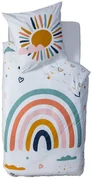 Set lenjerie de pat pentru copii curcubeu, 140 x 200 cm