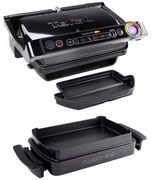 Gratar electric Tefal OptiGrill+ Snacking&Baking GC714834, 2000W, 6 programe, Functie alimente congelate, Acoperire antiaderenta din teflon, Accesoriu pentru gustari si copt, Max 240°C, Negru
