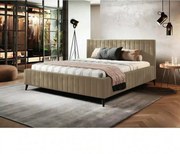 Pat MAGGIE SR 180x200, stofa catifelata bej - Riviera 16, cu suport sa