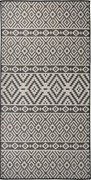 vidaXL Covor de exterior, dungi negre, 100x200 cm, țesătură plată