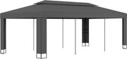 vidaXL Pavilion cu acoperiș dublu, antracit, 3 x 6 m