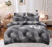 Set Lenjerie De Pat Cocolino 6 Piese Pat 2 Persoane - Gri cu pene