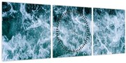 Tablou - Valuri oceanice (cu ceas) (90x30 cm)