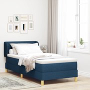 vidaXL Pat cu arcuri și saltea crem 90x200 cm albastru 80 x 200 cm