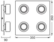 Plafonieră LED pentru baie Ledvance ORBIS FLAME 4xLED/5,5W/230V IP44 negru