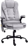 vidaXL Scaun de masaj pentru birou, gri deschis, catifea