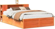vidaXL Cadru de pat fără saltea, maro ceruit 150x200 cm lemn masiv pin