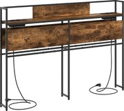 vidaXL Tăblie de depozitare cu raft Stejar afumat 160 cm Lemn compozit