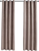 vidaXL Draperii opace cu inele metalice, 2 buc., gri taupe, 140x225 cm