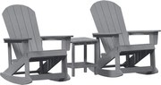 vidaXL Set de lounge pentru grădină 3 pcs Gri deschis HDPE