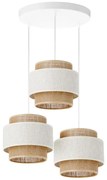 Lustră pe cablu BOHO 3xE27/60W/230V crem/iută