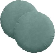 vidaXL Perne de Șezut 2 pcs Verde Mării Ø 40 x 13 cm Catifea