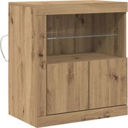 vidaXL Bufet LED Maro 60,5 x 37 x 67 cm Lemn compozit