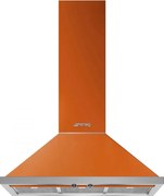 Hota decorativa SMEG Portofino KPF9OR, 275 W, A+, 781 m³/h, 3 viteze, 3 filtre, Supapa, Otel inoxidabil, LED, Portocaliu