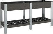 vidaXL Strat înălțat de grădină cu raft, gri, 150x50x75 cm, WPC