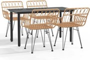 vidaXL Set mobilier de grădină, 5 piese, poliratan