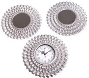 Ceas de perete Drop, diam. 25 cm, plastic, set 3 buc.