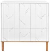 Comoda Toteme botanic alb/stejar cu 3 sertare L90 cm