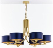 Jupiter 2095 - Candelabru ARTHUR cu lanț 6xE27/15W/230V albastru/auriu