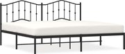 vidaXL Cadru de pat metalic cu tăblie, negru, 193x203 cm