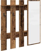 vidaXL Răcător de paltoane montat pe perete Pe perete Lemn vechi