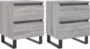 vidaXL Noptiere, 2 buc., gri sonoma, 40x35x50 cm, lemn compozit