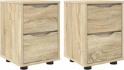 vidaXL Mese de noptieră 2 pcs Stejar Sonoma 30,5 x 30 x 43 cm