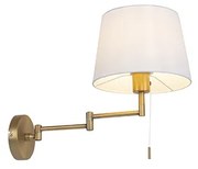 Aplică de perete din bronz cu capotă albă și braț reglabil - Ladas Deluxe
