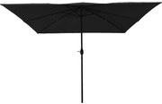 vidaXL Parasol de Grădină Negru 295 x 295 x 245 cm Poliester și oțel