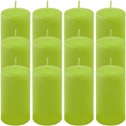 Set de lumânări pilon, 11,5 cm, Ø 6 cm, verde deschis, 12 bu