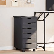 vidaXL Dulap rulant cu sertare MOSS, gri, lemn masiv de pin