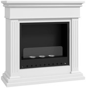 HOMCOM Semineu cu Etanol fara Aerisire, Semineu fara Ventilatie, cu Capac de Flacara, Rezervoare 0,4L, Max 18㎡, cu Alcool Lichid/Alcool Solid, Alb