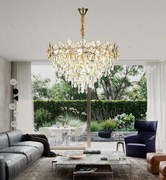 Candelabru 75001-600 – cristale elegante și finisaj auriu, 10 socluri E14 💫