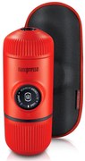 Espressor portabil Wacaco Nanopresso Lava Red, 18bar, 80 ml, Cafea macinata, Fara incarcare sau baterii, Husa, Rosu