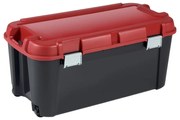 Cutie de depozitare roșie/neagră din plastic cu capac 79,5x39,5x37 cm Totem – Curver
