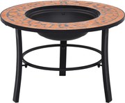 vidaXL Vatră de foc cu mozaic, cărămiziu, 68 cm, ceramică