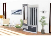 Set Andrei Cuier 600 si Dulap 400 Alb/Gri