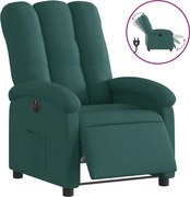 vidaXL Fotoliu rabatabil electric, verde închis, material textil